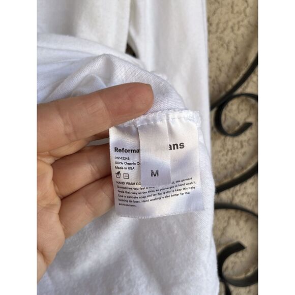 Reformation Long Sleeve Knotted Shirt - Size S/M - White - Picture 6 of 7